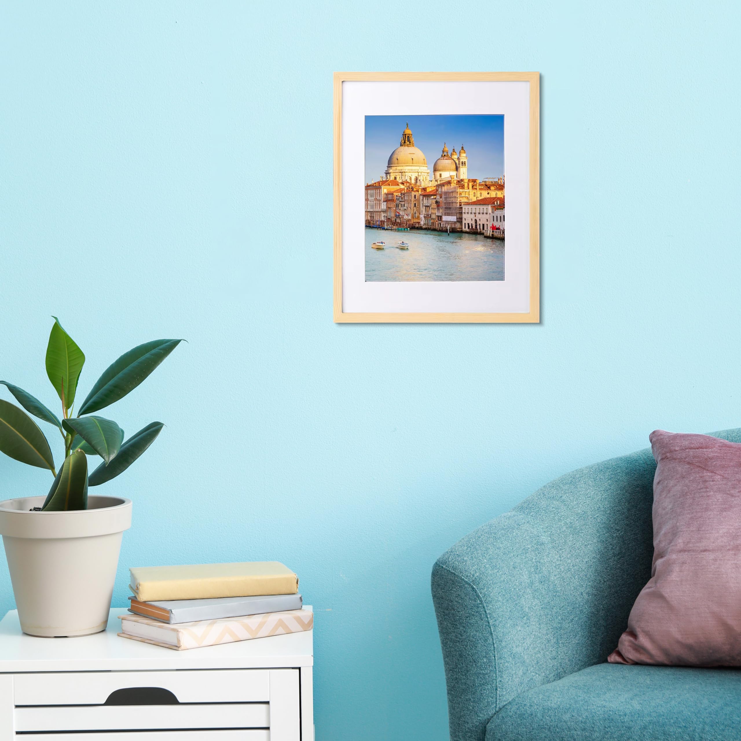 wyooxoo 11x14 Picture Frame Made of Natural Solid Wood Photo Frames Display Pictures 8x10 with Mat or 11x14 Without Mat Colorful